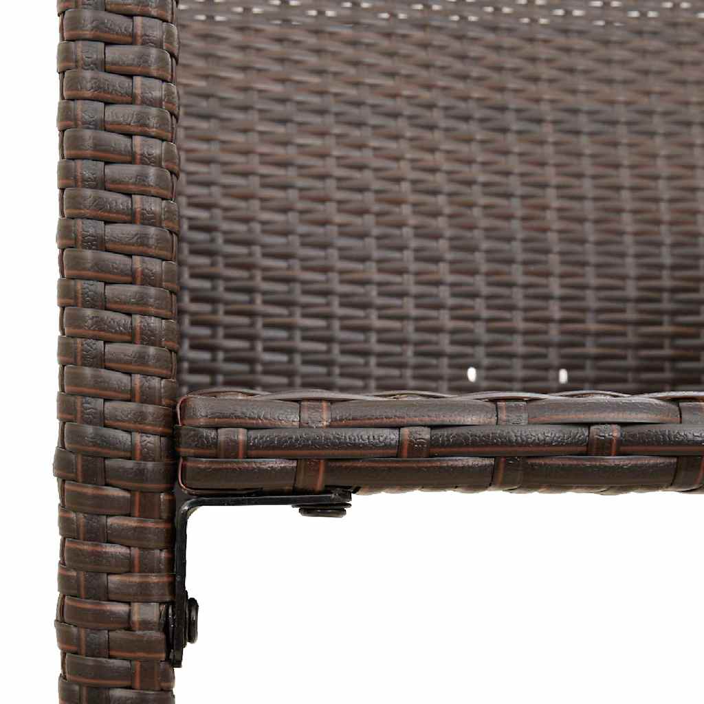 Garden Bar Stools 2 pcs Brown Poly Rattan